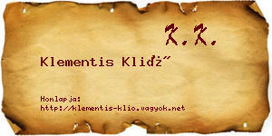 Klementis Klió névjegykártya